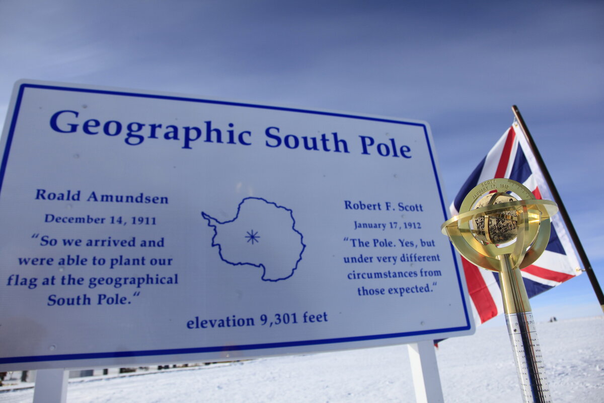 Geographic South Pole during centenary of Scott expedition
