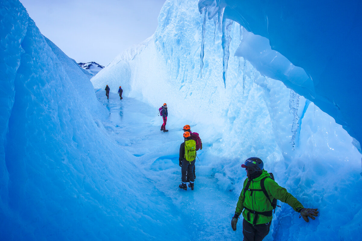 Exploring the ice formations at the Drake Icefall
